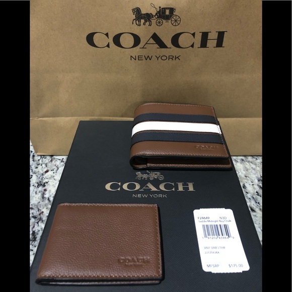 NWT Authentic Coach 3-in-1 Varsity Stripe Wallet - Picture 7 of 7